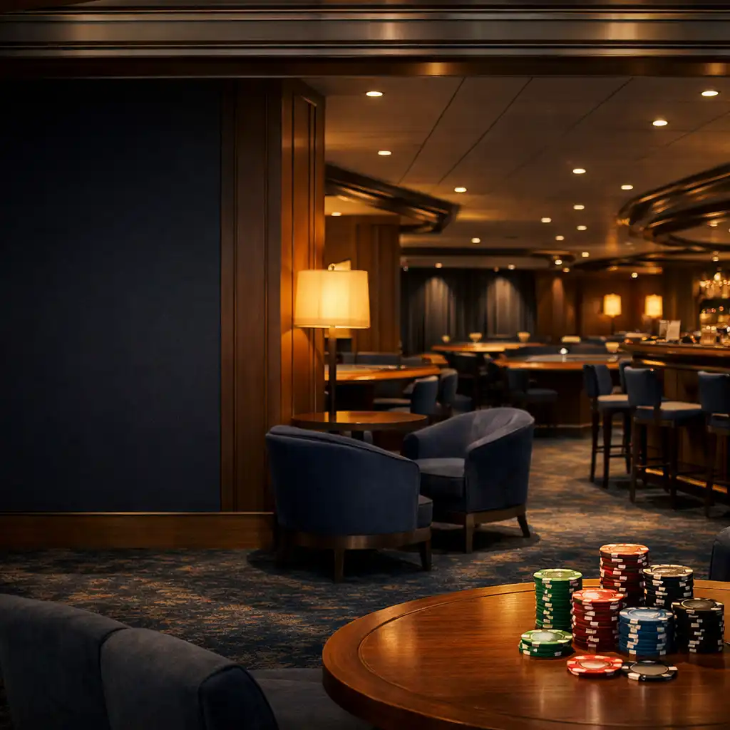 Spokojne wnętrze Casino Lounge na statku wycieczkowym